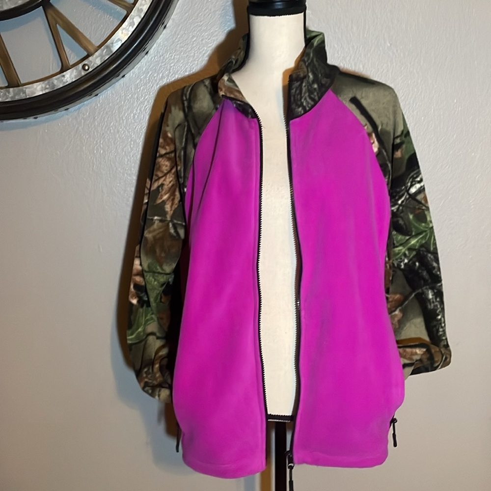 TRAIL CREST Pink and green Camouflage Women's Jacket - Picture 5 of 6